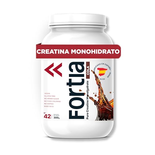 FORTIA Creatina Monohidratada | Creatina Monohidrato - Creatina Sabores para Mejorar el Rendimiento Deportivo | Creatina con Sabor | Monohidrato de Creatina en Polvo | 300gr (300, Cola)