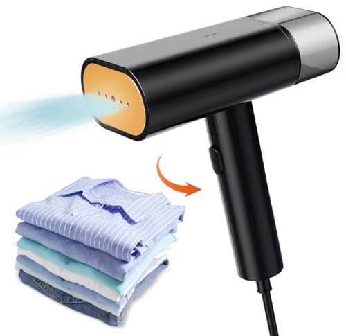 Blesgam Steamer for Clothes, Foldable Clothing Steamer Iron 1150W Strong Power, Portable Travel Handheld Garment Steamer with Fast Heat-up Fabric Wrinkles Remover for Home,Travel(Only for 120v) Black
