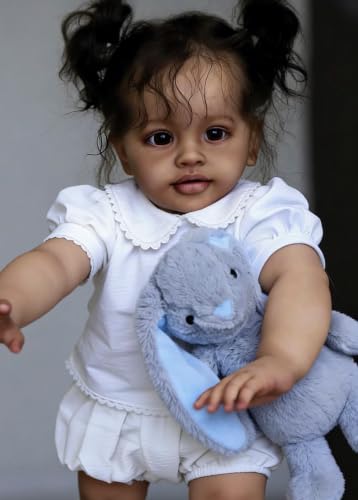 Muñeca Reborn Bebé Realista 26 Pulgadas Negro miniatura 4