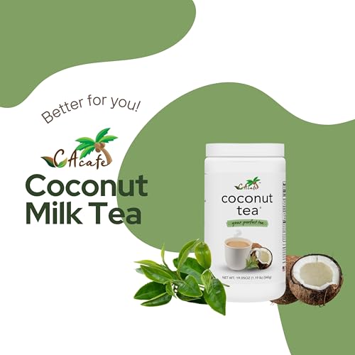 CAcafe Coconut Tea, Boost Metabolism, Packed with Antioxidants, Natural Energy & Stress Relief. This Tea is made with Coconut and Green Tea. It is a good source of Calcium (6-Pack)