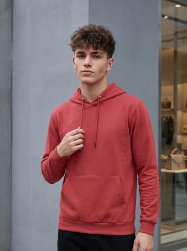 Image of HOODMASTER Unisex Fleece Hoodie Sweatshirt with Pockets Full Sleeves Regular Fit Solid Pattern Hooded Neck and Standard Length | Hoodies for Men & Women