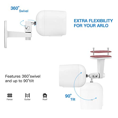 2Pack Security Wall Mount For Arlo Pro, Arlo Pro 2, Arlo Ultra, Arlo Pro 3, Arlo Go, Arlo Essential Spotlight Camera, Adjustable Indoor/Outdoor Mounting Bracket For Your Surveillance Camera (White) #TOP3