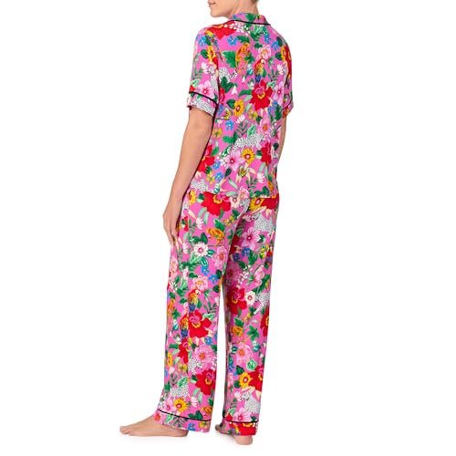 Room Service Womens Pajama Sets, Short Sleeve Stretch Rayon Button Down Top with Pants 2 Piece Lounge Sets for Women3