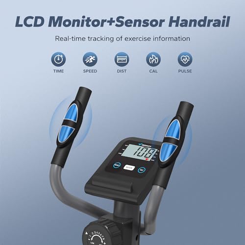 MERACH Elliptical Trainer For Home Use, Ultra-Quiet Compact Cross Trainer with 16 Levels of Magnetic Resistance, LCD Display, Pulse Sensors, Exclusive MERACH App, 120KG Load Capacity - Image 4