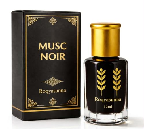 Musc Noir Liquide Coranisé 12ml – Flacon Grand Format avec Tige – Huile Spirituelle pour Roqya, Protection & Purification – Marque RoqyaSunna