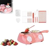 Melting Chocolate Pot, Electric Mini Chocolate Fondue, Electric Fondue Pot Kit with Double Melting Pot, Cheese Chocolate Tempering Machine for...
