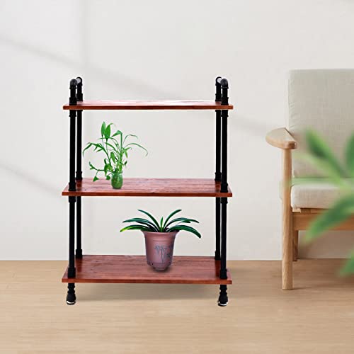 3 Tier Wooden Storage Shelf, Vintage Bookcase Easy Assembly Tower Free Standing Shelving Unit Heavy Duty Shelves Rack Organizer Bookshelf Plant Shoe Stand For Bathroom, Living Room, Kitchen (3-Tier) #TOP4