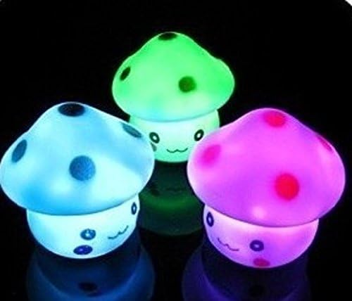 COFFLED LED 7 Color Change Mushroom Night Light Christmas Party Decor Lamp Gift Child Toy