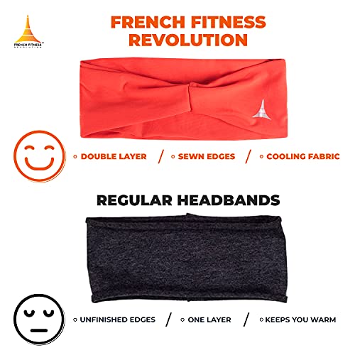 Image of French Fitness Revolution Mens Headband - Guys Sweatband & Sports Headband for Running, Crossfit, Working Out and Dominating Your Competition - Performance Stretch & Moisture Wicking
