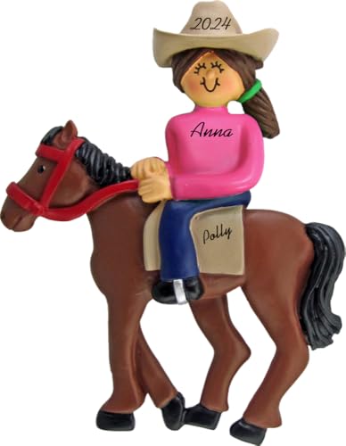 Personalized Horseback Riding Christmas Ornament