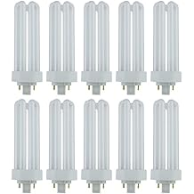 Sunlite CFL Plug-in PLT 4-Pin Triple Tube Light, 32 Watts, 4-Pin GX24q3 Base, 2400 Lumens, 3500K Neutral White, 10 Pack