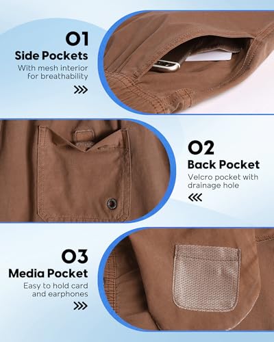 Image of maamgic Men's 5 inch Inseam Shorts Pull-On Relaxed Fit Comfort Stretch Short Shorts with Pocket