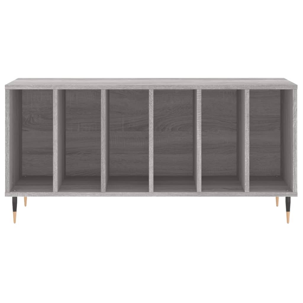 Armadio per dischi grigio Sonoma, 100 x 38 x 48 cm, scaffale in vinile | Armadio LP con gambe in metallo per il soggiorno. Offre molto spazio per dischi e spazio per giradischi.