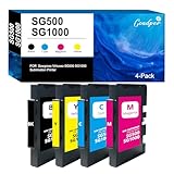 [Haute capacité]60MLpour SG500 SG1000 Noir Cartouche d'encre,40ML pour SG500 SG1000 couleur Cartouches d'encre (A4 couverture de 5%)