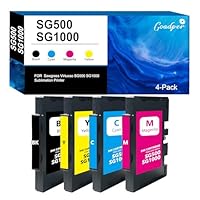 Goadper SG500/SG1000 Sublimationstinte Tintenpatrone Kompatibel mit Sawgrass Virtuoso SG500 SG1000 Sublimation Printer （Schwarz, Magenta, Gelb, Cyan）