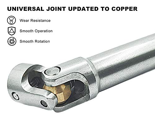 Hoplex 2Pcs Stainless Steel Drive Shaft 112-165Mm For 1/10 Rc Crawler Traxxas Trx6 Axial Scx10 Wraith Capra D90 Tf2 Redcat Gen8 #TOP1