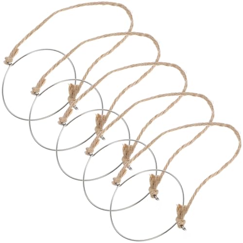 Angoily 5 piezas Asas de Alambre y Yute para Tarros de Conservas Boca Ancha Resistentes para Colgar Frascos de Vidrio Camping y Hogar sin Herramientas Necesarias Soporte Duradero para Uso