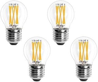 Bonlux E27 Screw Bulb Dimmable Golf Ball LED Light Bulb E27 Edison Screw 60W Equivalent, 6W ES LED Classic Warm White 2700K, G45/P45 LED Filament Bulb, E27 Vintage Light Bulbs Mini Globe Lamp (4 Pack)
