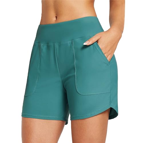 Calças de natação para mulheres Calças de natação de cintura alta Calças de banho para meninos Calça