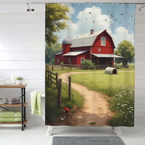 Rideau de douche maison de campagne 150x180 pour une salle de bain esprit cottage - 2