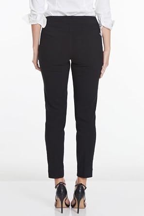 Women's Plus Size Pull-On Straight Crop Pants with Tummy Control | Slimsation | Flattering Plus Fit | 4-Way Stretch, Wrinkle Resistant, Faux Pockets