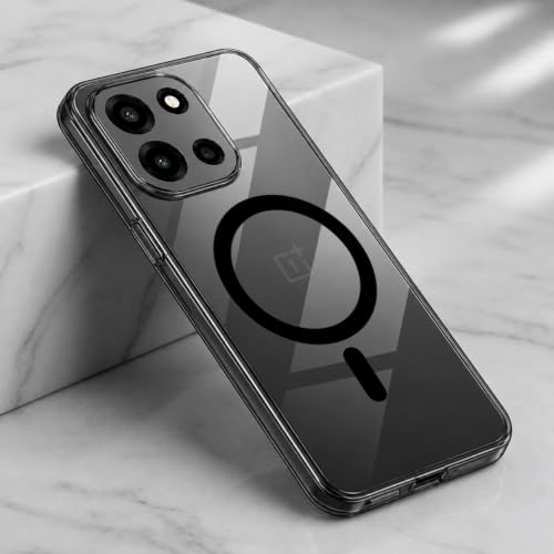 Image of Elzzi Anti Scratch Semi Translucent Cover for Oneplus Nord 6 Case, Premium PC + TPU Magnetic Phone Cases Drop Proof, Compatible with Magsafe Slim Never Yellowing Shockproof