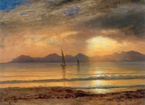 Affiche de célèbre tableau coucher de soleil peinture huile 60x90