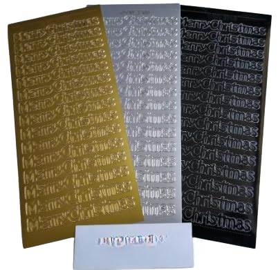 Vison4ever 1x Black Merry Christmas 12mm Peel Off Stickers Card Making Useful for Decoration