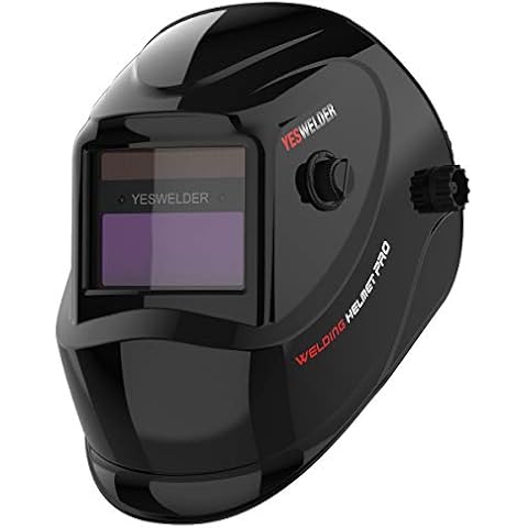 YESWELDER Wahre Farbe Schweißhelm, Solarbetriebene Schweißmaske Automatischer Verdunkelung, Breiter Schatten 4/9-13 Schweißhelm für TIG MIG ARC Cover