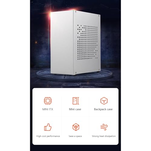 Gabinete para PC Mini ITX A07, chasis HTPC con panel lateral de vidrio templado y puerto USB 3.0 miniatura 7