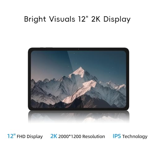 Image of 2-in-1 Laptop /Tablet (2026), Windows 11 PC with Magnetic Keyboard, 12 inch 2K FHD IPS Touchscreen Display, 12GB RAM 256GB SSD, 6500Y Processor, USB-C, 2 Stereo Speakers for Home Office Students