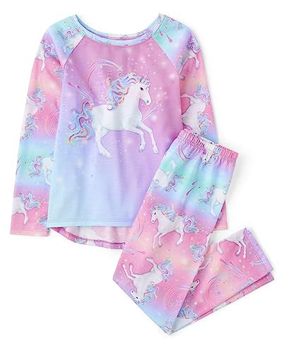 Image of The Children's Place girls Long Sleeve Top and Pants,2 Piece Pajama Set