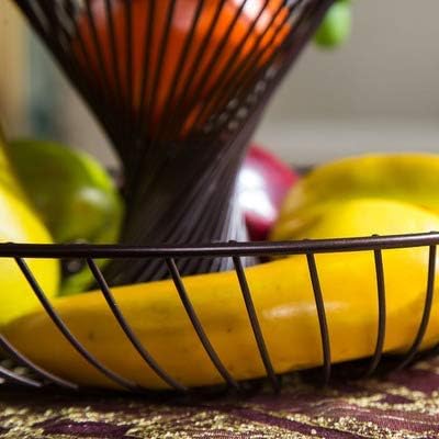 Fruit Basket, 2 Tier Fruit Bowls Holder Kitchen Countertop Storage Display Stand for Fruits Vies Snacks Household Items,Black
