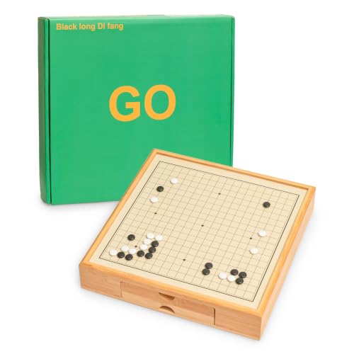 Go game set -11. 82 inches with pull-out storage drawer and magnetic chess on a white background.