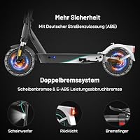 RCB EV10K PRO Elektroroller,E-Scooter mit Straßenzulassung (ABE), 400W Motor,Komfortable Stoßdämpfung,APP-Verbindung,Faltbar,Sicheres Bremsensystem,Geschenk für Erwachsene – Ansicht 5