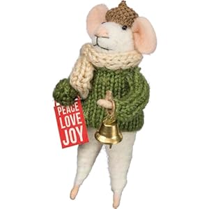 Primitives by Kathy Collectible Critter Mouse Critter Peace Love Joy