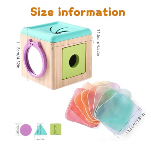 Boîte à mouchoirs bébé éducative avec miroir sensoriel