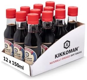 KIKKOMAN - Sojasoße - (1 X 150 ML) | Ohne Geschmacksverstärker, vegan und laktosefrei - aus natürlichen Zutaten Sojabohnen, Weizen, Wasser und Salz