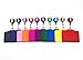 Hyamass 10-Pack Multicolor PU Leather ID Badge Holders with Retractable Reel - Horizontal Name Card Sleeves (Durable Clip-On Design for Work/Events)