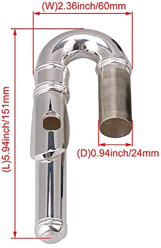 Jiayouy Silver Plated Flute Curved Head Joint Mouthpiece Replacement Woodwind Instrument Accessories thumb #3