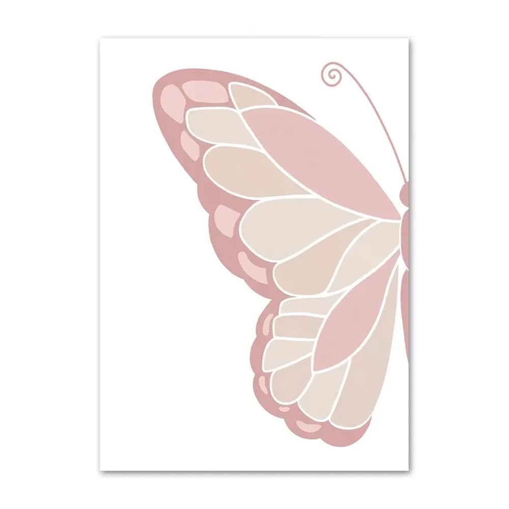 Generico 3 Quadri Personalizzati Nome Nascita Stampe Bimba Farfalla Rosa 30x 40 cm Quadro Cameretta Bambina Decorativi da Parete Bambini Poster Camera Ragazza Ragazzo Regalo Tela senza Cornice