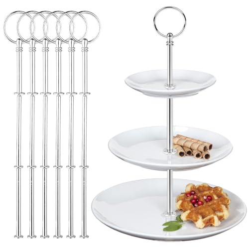 mizikuu 6 Piezas Accesorios de Soporte para Pastel, 3 Niveles Soporte Tarta Estante de Torta Asa Central Metálica decoración de Fiesta de té para Fiestas de Cumpleaños de Bodas