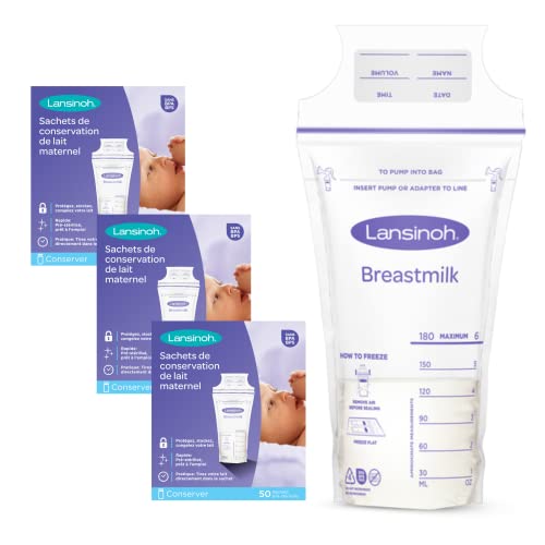 Lansinoh Lot de 50 sachets de conservation de lait maternel