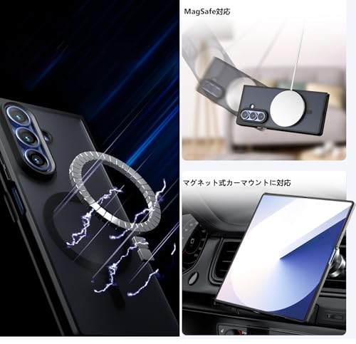 Image of For Galaxy Z Fold 6 Case, Transparent Design, Shockproof, Scratch Resistant Back, Magnetic Compatible, MagSafe Matte, US Military MIL Certified, Hybrid TPU Bumper, PC Micro Dot, No Yellowing and