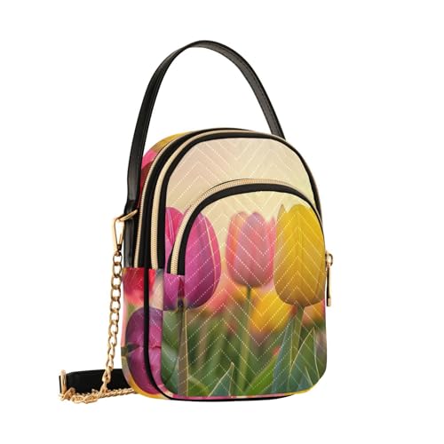 Shoulder Handbag Tulips Sunset Print Crossbody Purse for Women Stylish Ladies Shoulder Bag Top Handle Satchel2