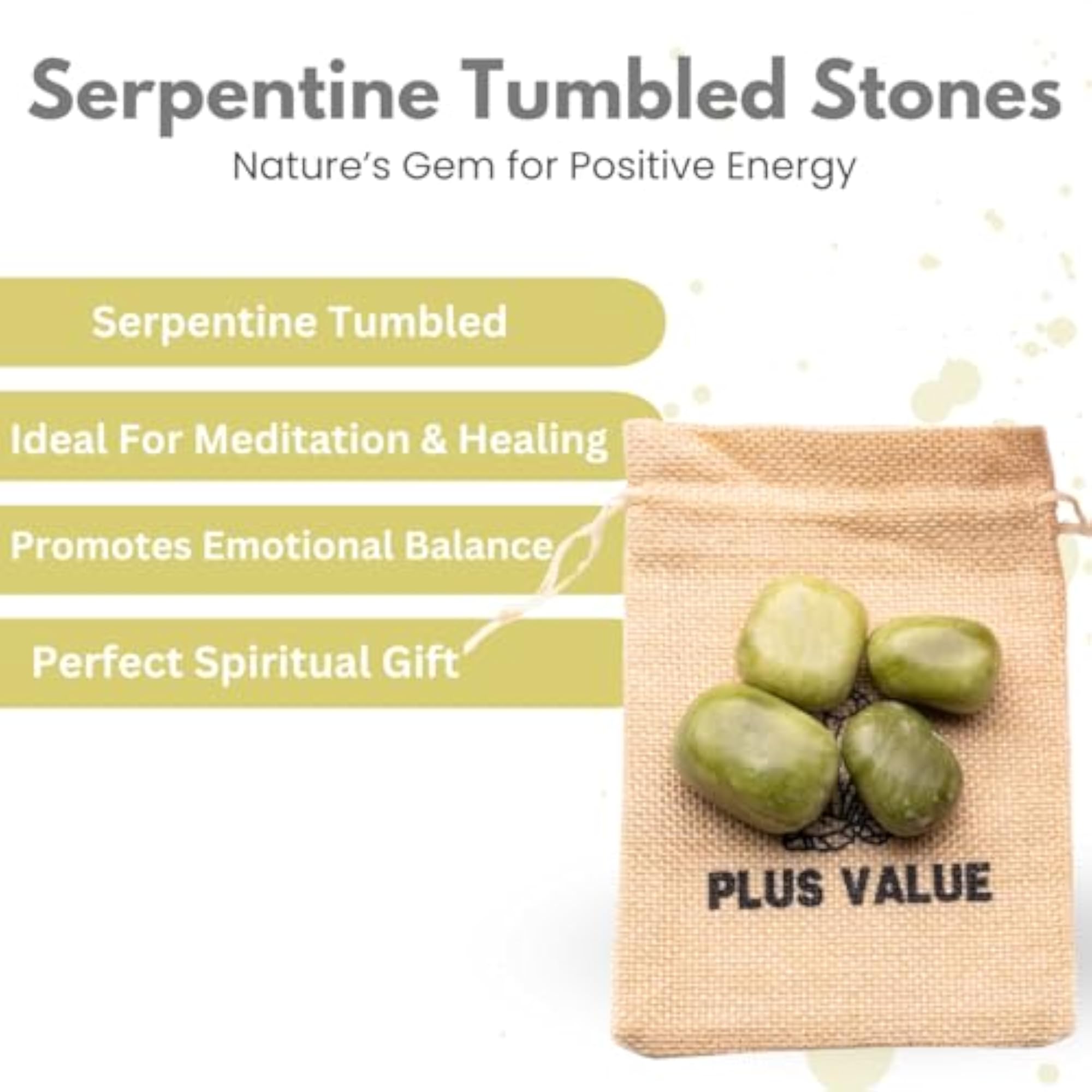 Serpentine Tumbled Stones for Reiki Healing