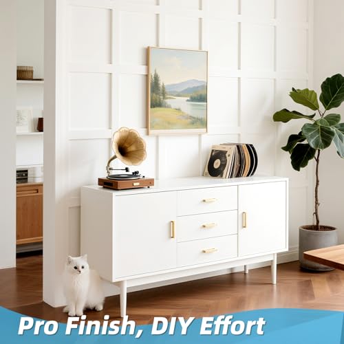 Image of Art3d MDF Premade Paintable Board and Batten Wainscoting Kit, 94.5 x 54 in