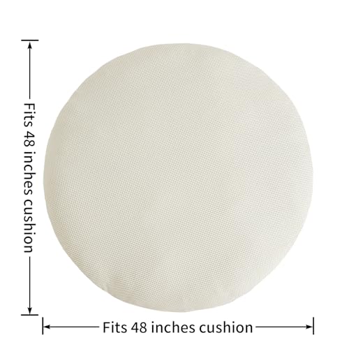 HOMBYS Cover for Papasan Cushion, Soft Slipcover Only (Without Cushion), Removable and Machine Washable Chair Covers with Elastic Closure (Fits 48-50 inch, Cream White)