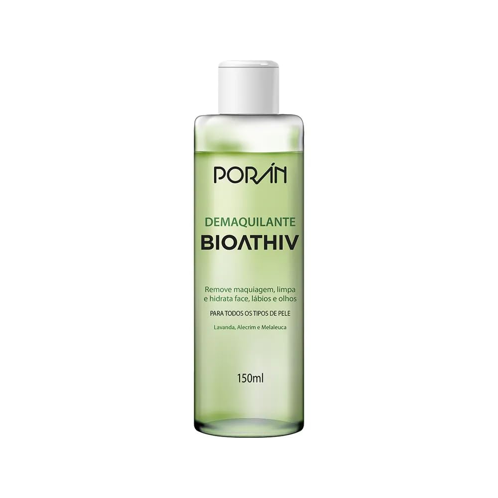 Demaquilante Bioathiv Poran 150ml - Remove Maquiagem Pesada, Limpeza Facial Suave e