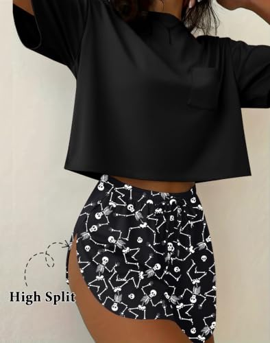 Image of Ekouaer Womens Pajama Sets Sexy Lounge Sets Side Split Short Pj Sets